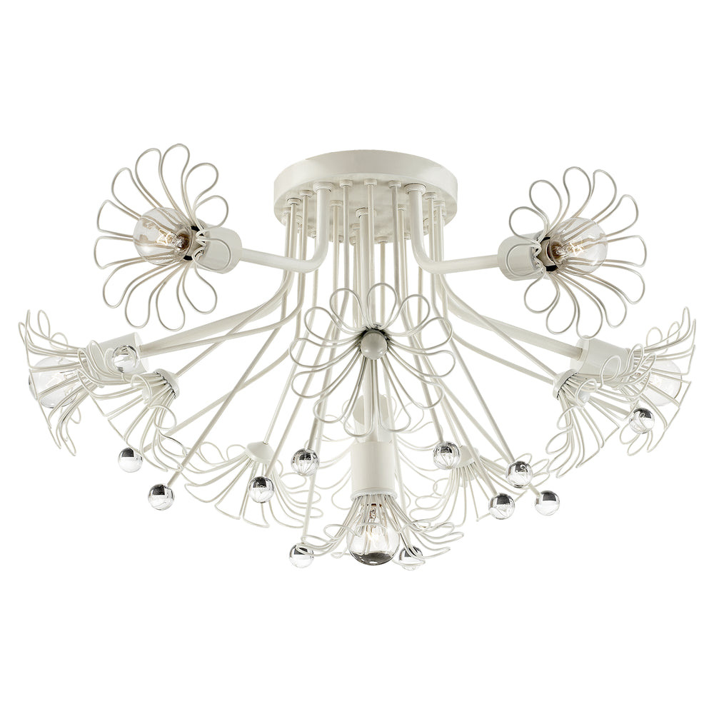 Visual Comfort Signature Canada - Six Light Flush Mount - Keaton - Light Cream- Union Lighting Luminaires Decor