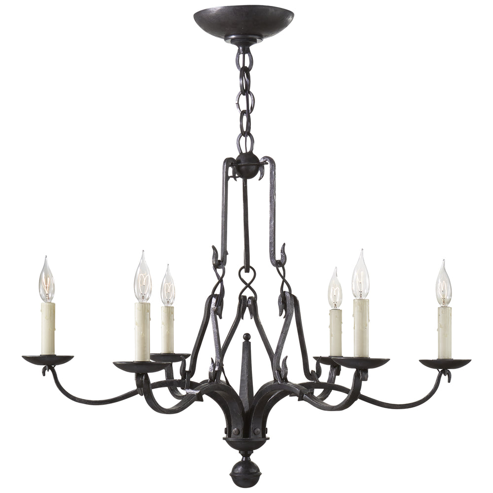 Ralph Lauren Canada - Six Light Chandelier - Allegra - Aged Iron- Union Lighting Luminaires Decor