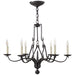 Ralph Lauren Canada - Six Light Chandelier - Allegra - Aged Iron- Union Lighting Luminaires Decor