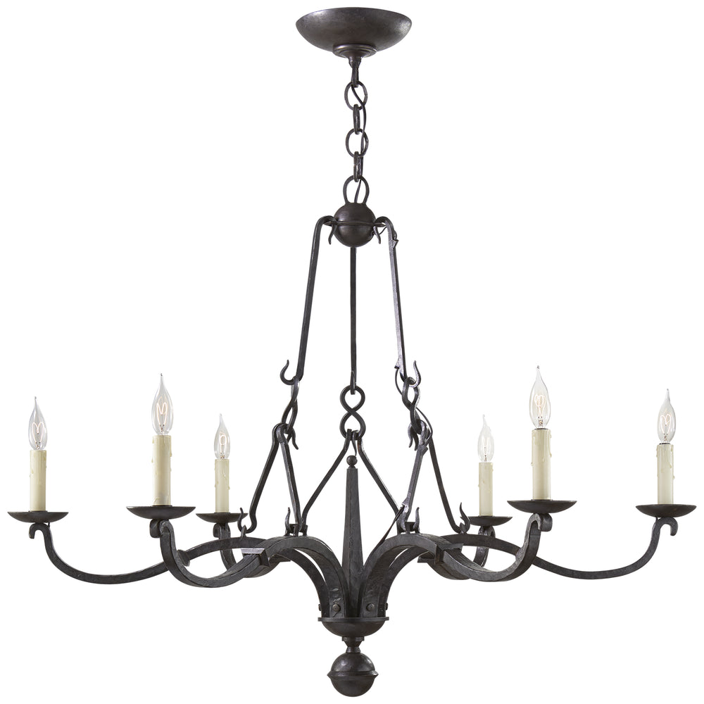 Ralph Lauren Canada - Six Light Chandelier - Allegra - Aged Iron- Union Lighting Luminaires Decor