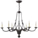 Ralph Lauren Canada - Six Light Chandelier - Allegra - Aged Iron- Union Lighting Luminaires Decor