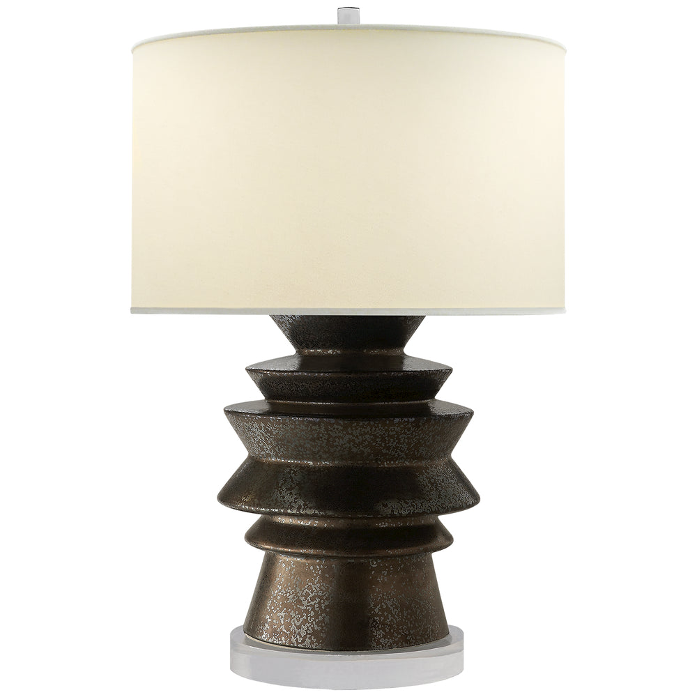 Visual Comfort Signature Canada - One Light Table Lamp - Stacked Disk - Crystal Bronze- Union Lighting Luminaires Decor