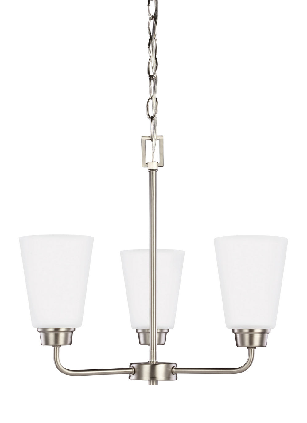 Generation Lighting Canada - Three Light Chandelier - Kerrville - Brushed Nickel- Union Lighting Luminaires Decor
