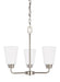 Generation Lighting Canada - Three Light Chandelier - Kerrville - Brushed Nickel- Union Lighting Luminaires Decor