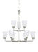 Generation Lighting Canada - Nine Light Chandelier - Kerrville - Brushed Nickel- Union Lighting Luminaires Decor