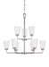 Generation Lighting Canada - Nine Light Chandelier - Kerrville - Brushed Nickel- Union Lighting Luminaires Decor