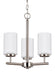 Generation Lighting Canada - Three Light Chandelier - Oslo - Brushed Nickel- Union Lighting Luminaires Decor