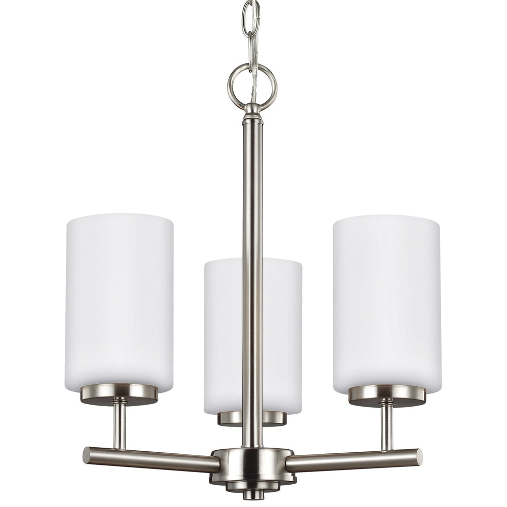 Generation Lighting Canada - Three Light Chandelier - Oslo - Brushed Nickel- Union Lighting Luminaires Decor