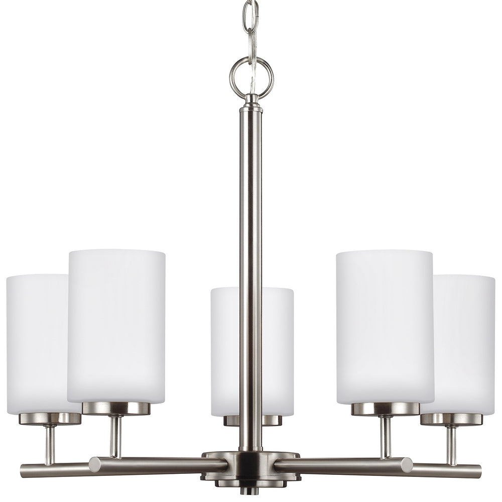 Generation Lighting Canada - Five Light Chandelier - Oslo - Brushed Nickel- Union Lighting Luminaires Decor