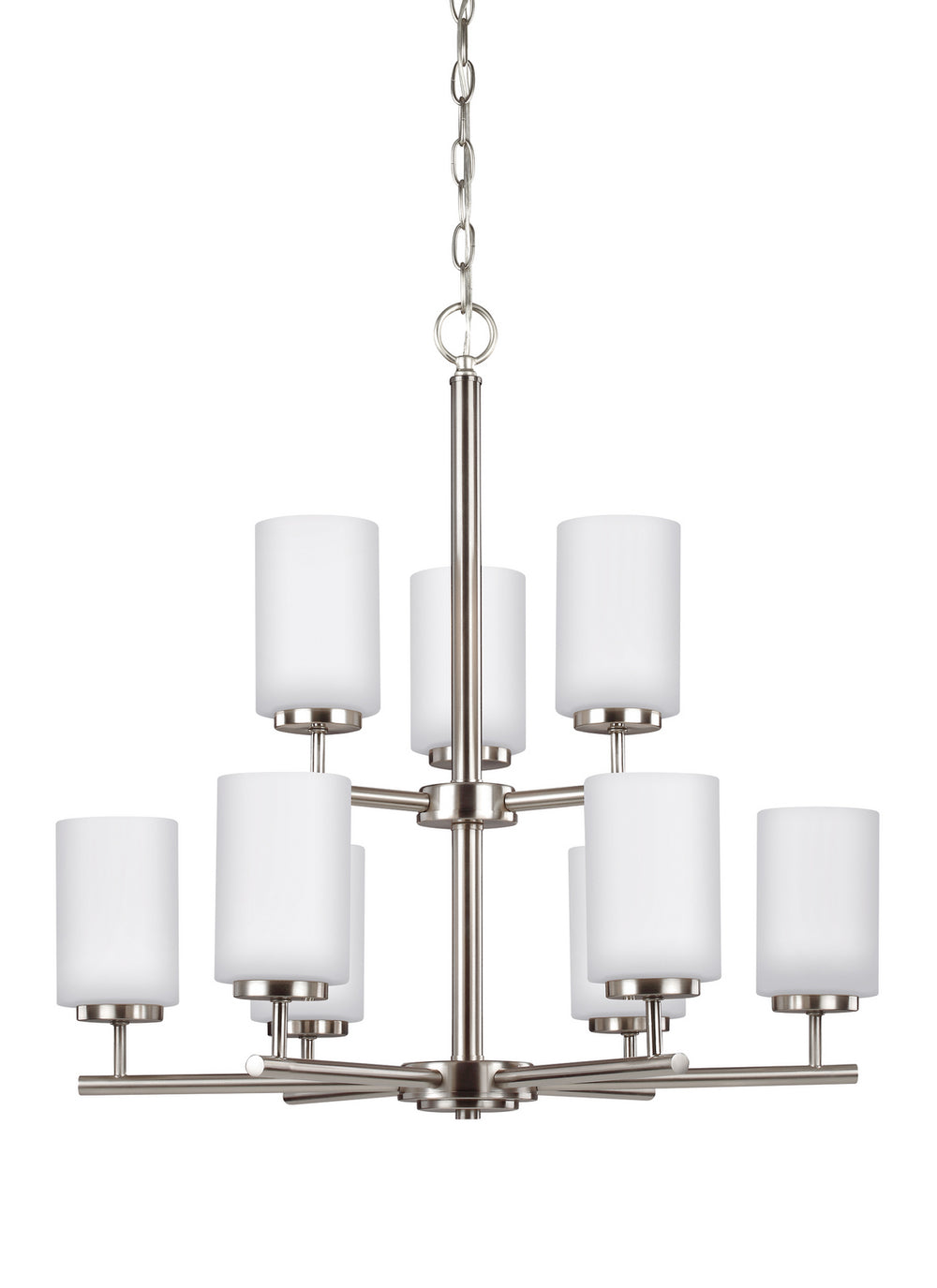 Generation Lighting Canada - Nine Light Chandelier - Oslo - Brushed Nickel- Union Lighting Luminaires Decor