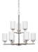 Generation Lighting Canada - Nine Light Chandelier - Oslo - Brushed Nickel- Union Lighting Luminaires Decor