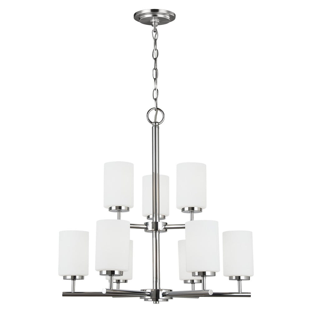 Generation Lighting Canada - Nine Light Chandelier - Oslo - Chrome- Union Lighting Luminaires Decor