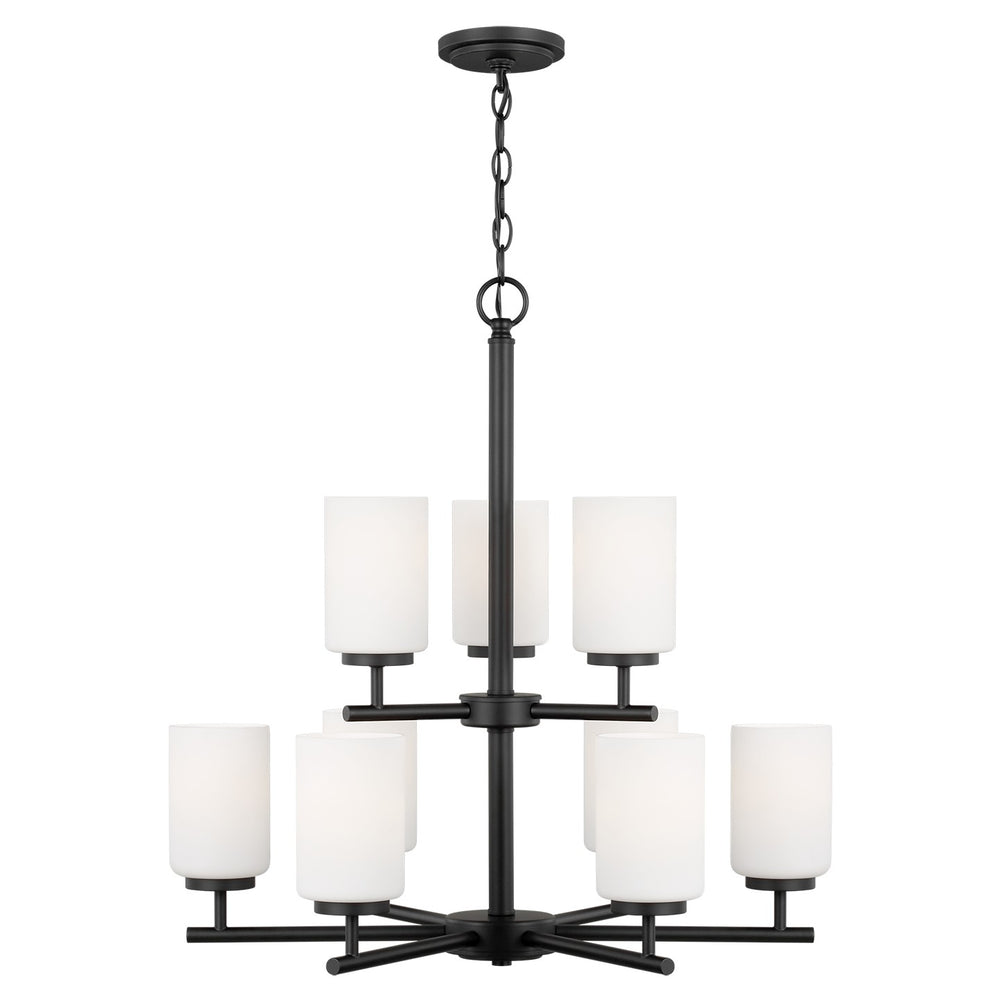 Generation Lighting Canada - Nine Light Chandelier - Oslo - Midnight Black- Union Lighting Luminaires Decor