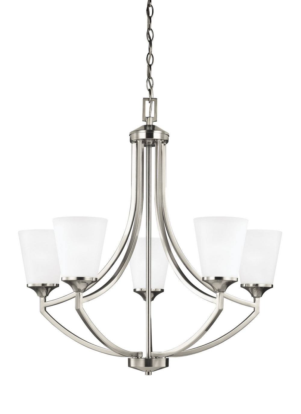 Generation Lighting Canada - Five Light Chandelier - Hanford - Brushed Nickel- Union Lighting Luminaires Decor