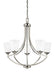Generation Lighting Canada - Five Light Chandelier - Hanford - Brushed Nickel- Union Lighting Luminaires Decor