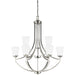 Generation Lighting Canada - Nine Light Chandelier - Hanford - Brushed Nickel- Union Lighting Luminaires Decor