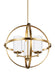 Generation Lighting Canada - Three Light Chandelier - Alturas - Satin Brass- Union Lighting Luminaires Decor