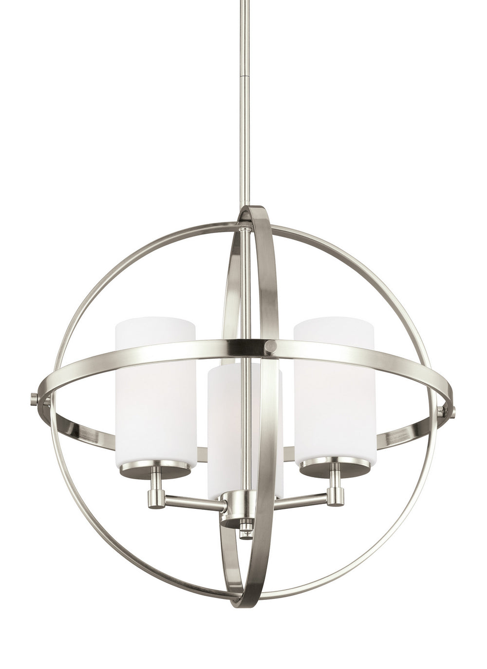 Generation Lighting Canada - Three Light Chandelier - Alturas - Brushed Nickel- Union Lighting Luminaires Decor