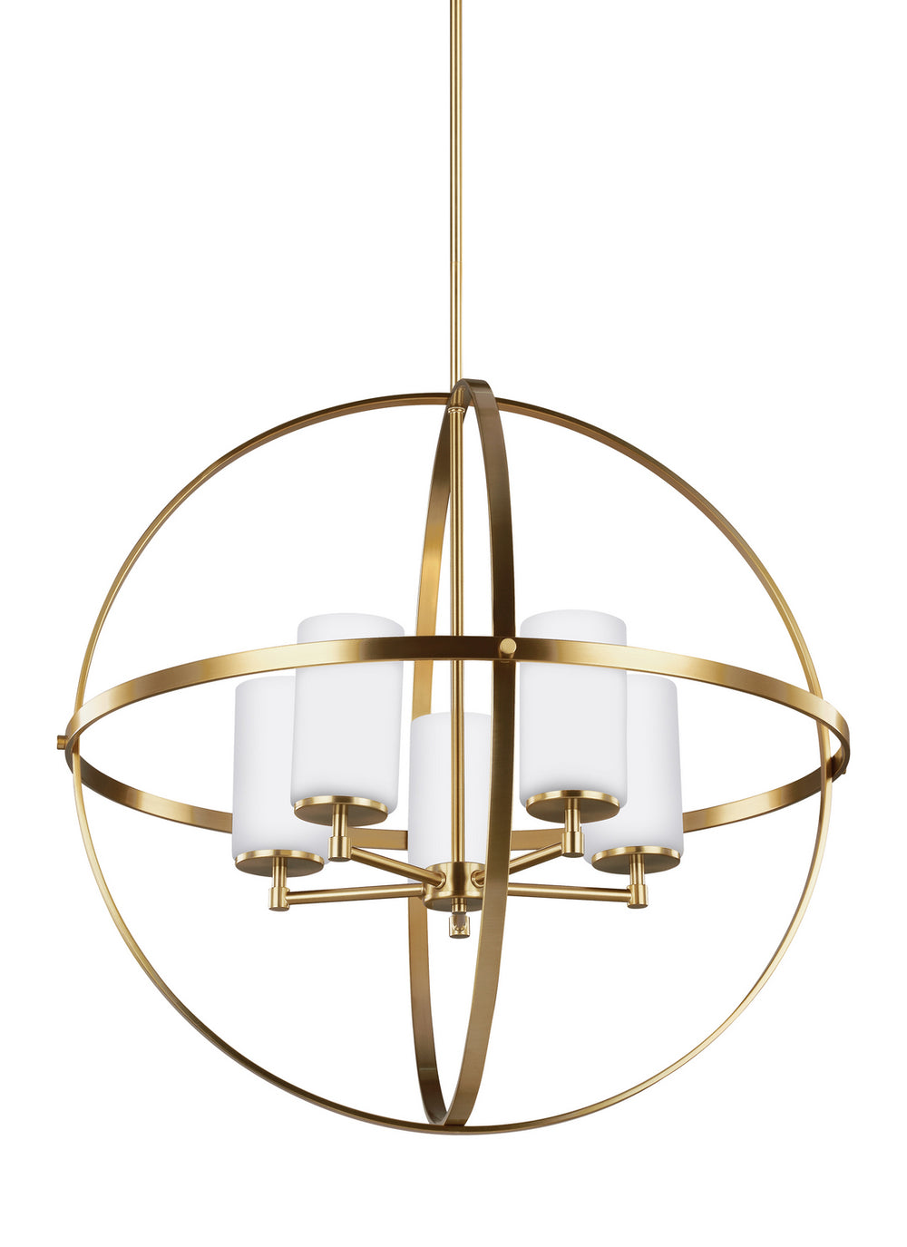 Generation Lighting Canada - Five Light Chandelier - Alturas - Satin Brass- Union Lighting Luminaires Decor