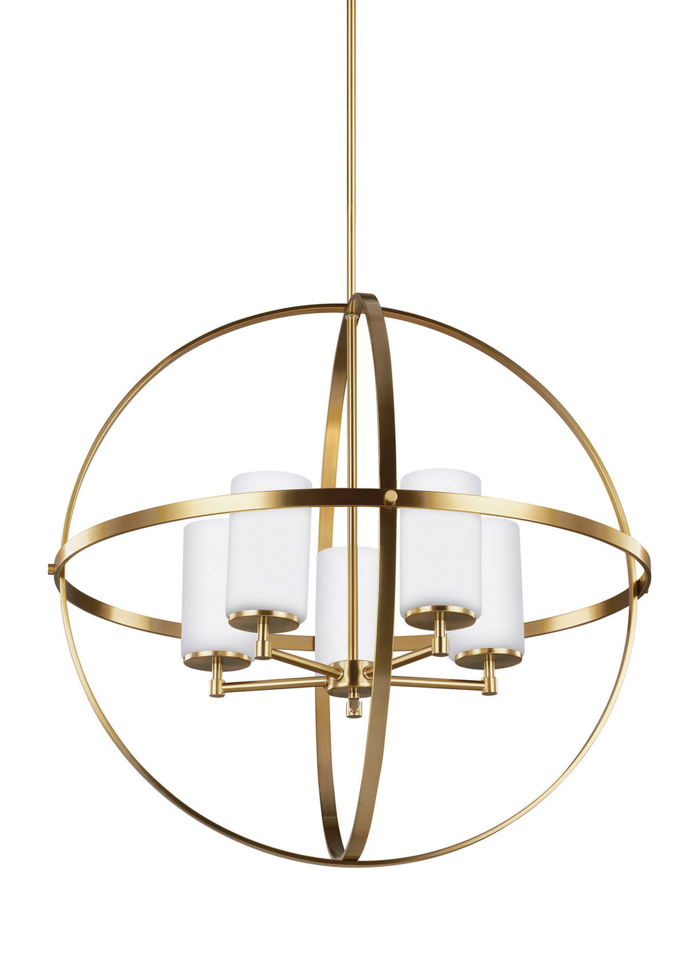 Generation Lighting Canada - Five Light Chandelier - Alturas - Satin Brass- Union Lighting Luminaires Decor