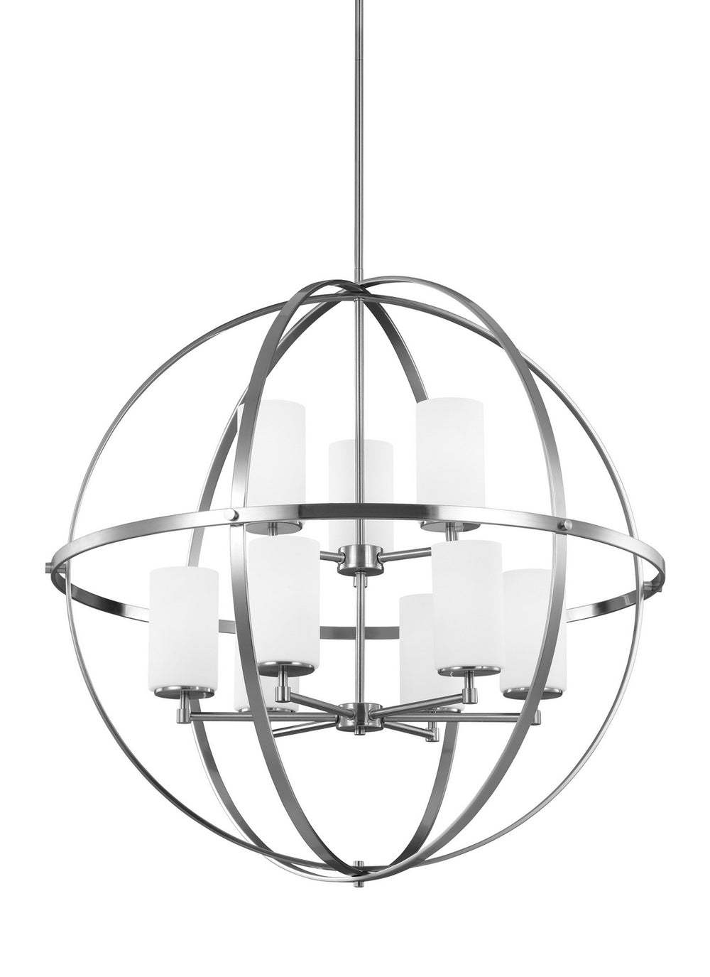 Generation Lighting Canada - Nine Light Chandelier - Alturas - Brushed Nickel- Union Lighting Luminaires Decor