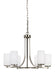 Generation Lighting Canada - Six Light Chandelier - Hettinger - Brushed Nickel- Union Lighting Luminaires Decor