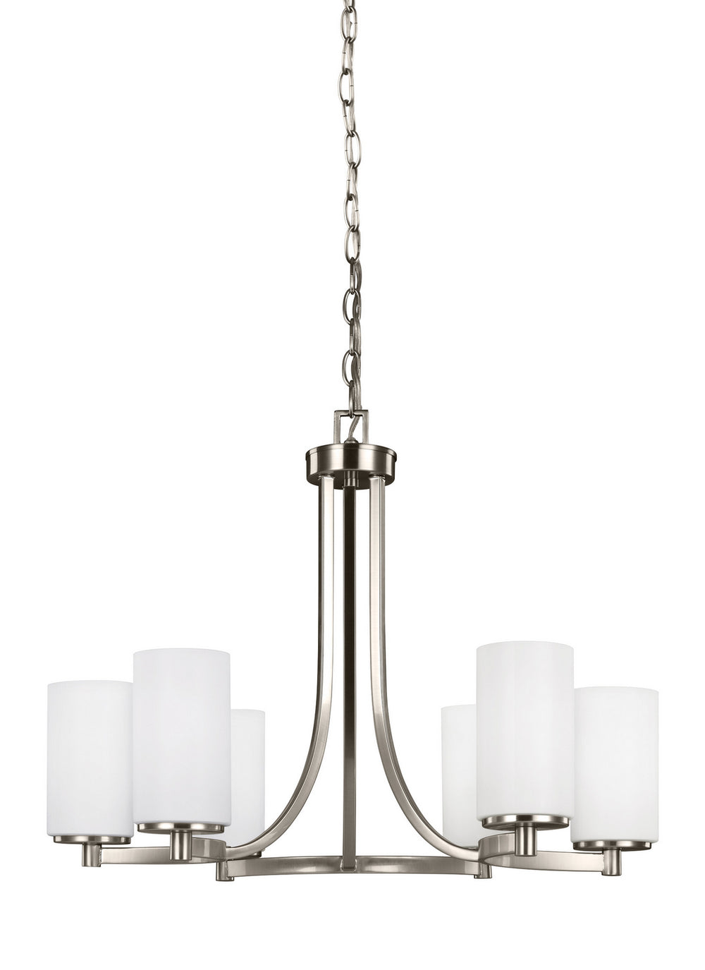 Generation Lighting Canada - Six Light Chandelier - Hettinger - Brushed Nickel- Union Lighting Luminaires Decor