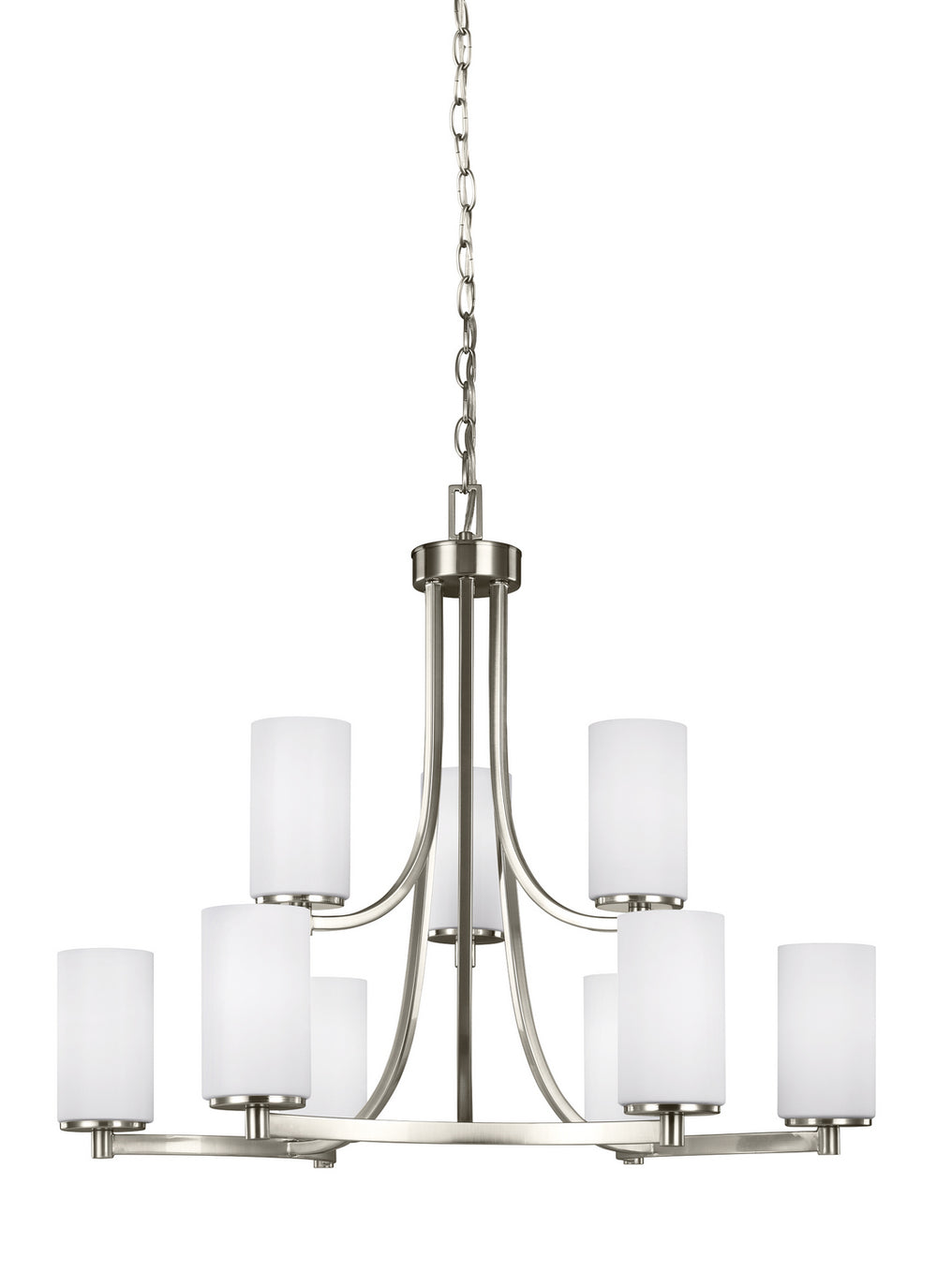 Generation Lighting Canada - Nine Light Chandelier - Hettinger - Brushed Nickel- Union Lighting Luminaires Decor