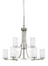 Generation Lighting Canada - Nine Light Chandelier - Hettinger - Brushed Nickel- Union Lighting Luminaires Decor