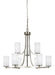 Generation Lighting Canada - Nine Light Chandelier - Hettinger - Brushed Nickel- Union Lighting Luminaires Decor