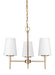 Generation Lighting Canada - Three Light Chandelier - Driscoll - Satin Brass- Union Lighting Luminaires Decor