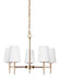 Generation Lighting Canada - Five Light Chandelier - Driscoll - Satin Brass- Union Lighting Luminaires Decor