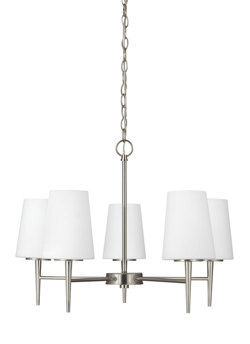 Generation Lighting Canada - Five Light Chandelier - Driscoll - Brushed Nickel- Union Lighting Luminaires Decor
