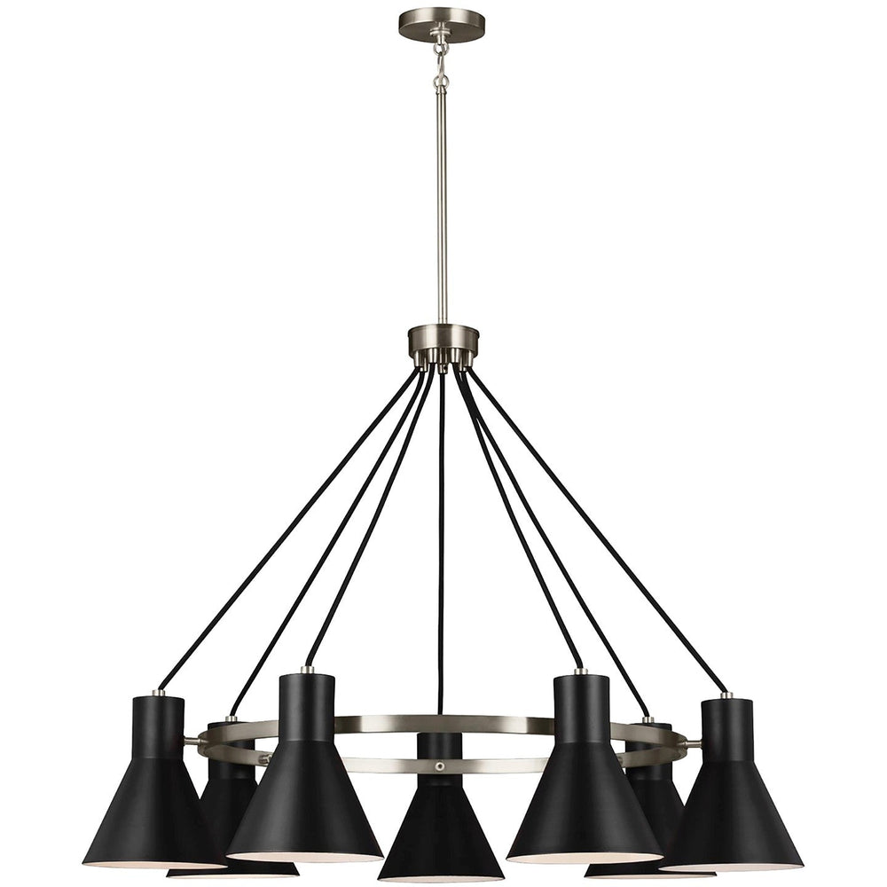 Generation Lighting Canada - Seven Light Chandelier - Towner - Brushed Nickel- Union Lighting Luminaires Decor