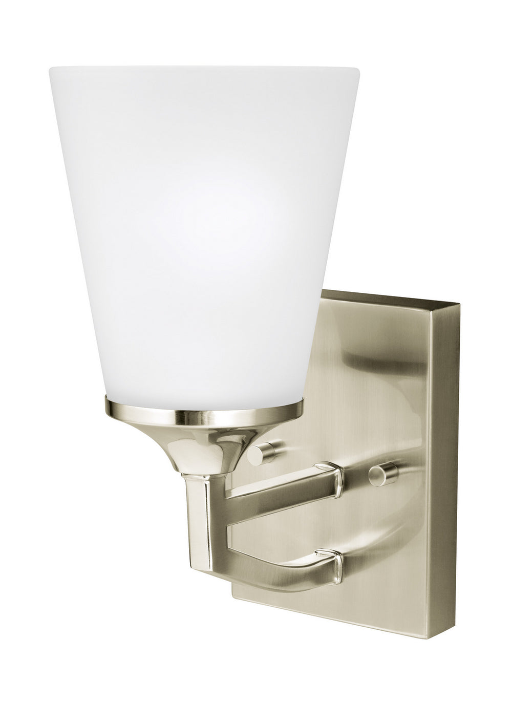 Generation Lighting Canada - One Light Wall / Bath Sconce - Hanford - Brushed Nickel- Union Lighting Luminaires Decor