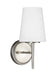 Generation Lighting Canada - One Light Wall / Bath Sconce - Driscoll - Brushed Nickel- Union Lighting Luminaires Decor