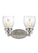 Generation Lighting Canada - Two Light Wall / Bath - Belton - Brushed Nickel- Union Lighting Luminaires Decor