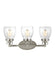 Generation Lighting Canada - Three Light Wall / Bath - Belton - Brushed Nickel- Union Lighting Luminaires Decor