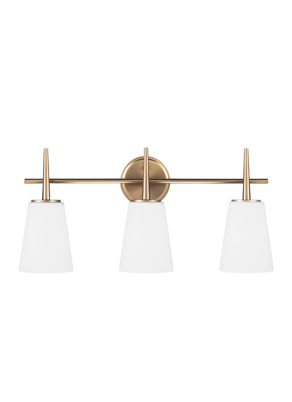 Generation Lighting Canada - Three Light Wall / Bath - Driscoll - Satin Brass- Union Lighting Luminaires Decor