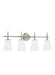 Generation Lighting Canada - Four Light Wall / Bath - Driscoll - Brushed Nickel- Union Lighting Luminaires Decor
