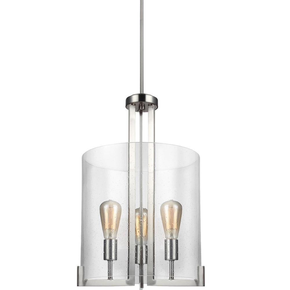 Generation Lighting Canada - Three Light Hall / Foyer Pendant - Dawes - Brushed Nickel- Union Lighting Luminaires Decor