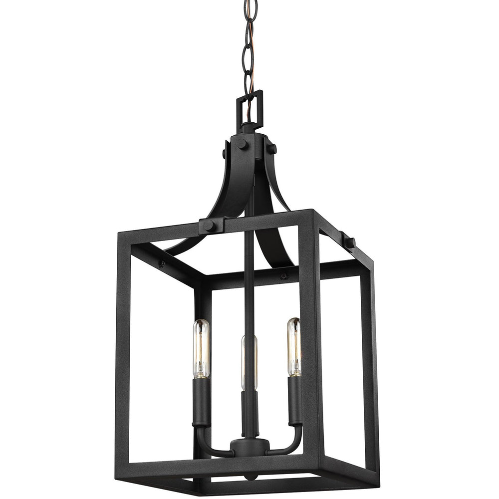 Generation Lighting Canada - Three Light Hall / Foyer Pendant - Labette - Black- Union Lighting Luminaires Decor