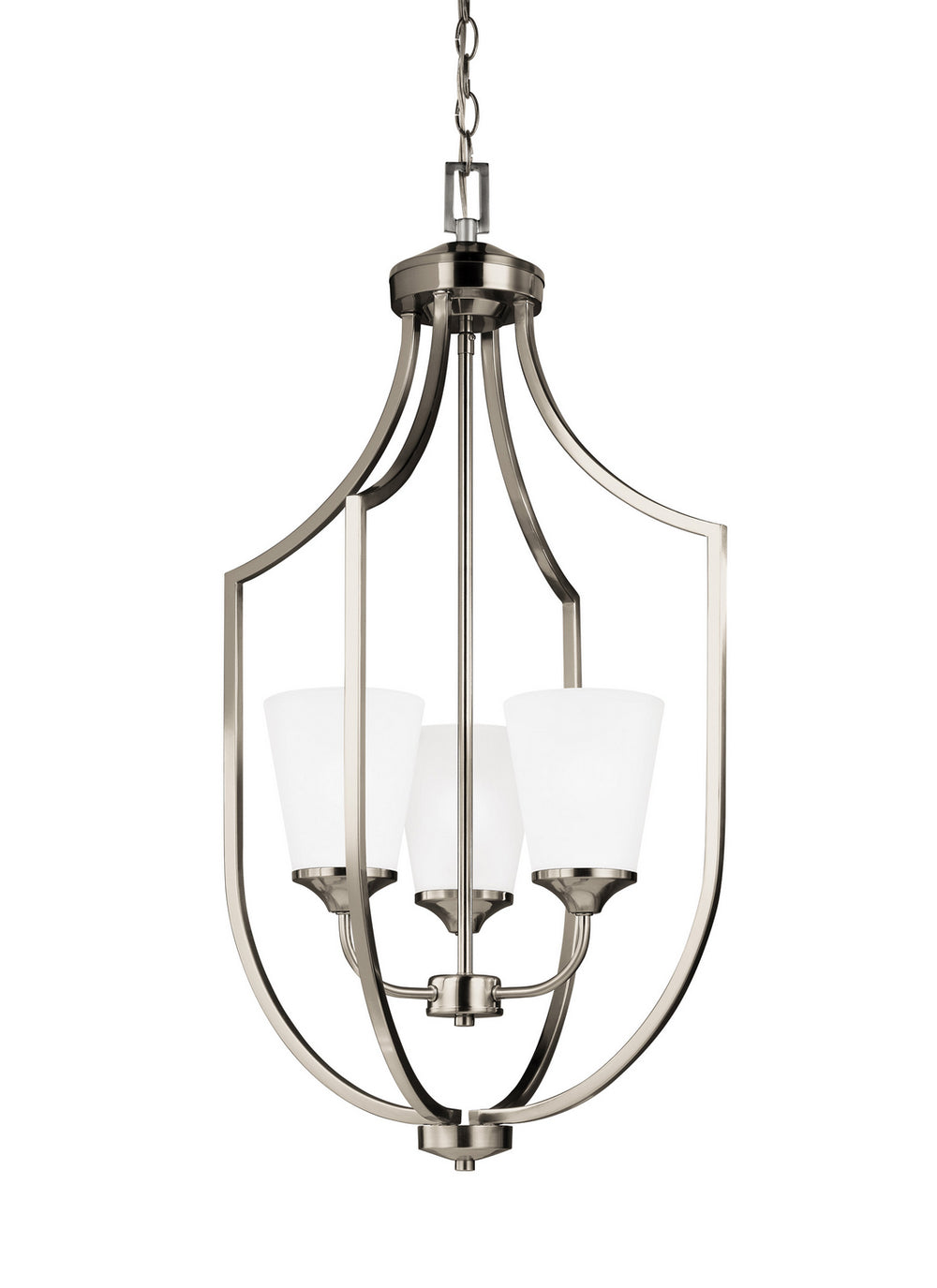 Generation Lighting Canada - Three Light Hall / Foyer Pendant - Hanford - Brushed Nickel- Union Lighting Luminaires Decor