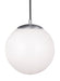 Visual Comfort Studio Canada - One Light Pendant - Leo - Hanging Globe - Satin Aluminum- Union Lighting Luminaires Decor