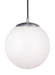 Visual Comfort Studio Canada - One Light Pendant - Leo - Hanging Globe - Satin Aluminum- Union Lighting Luminaires Decor