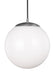 Visual Comfort Studio Canada - One Light Pendant - Leo - Hanging Globe - Satin Aluminum- Union Lighting Luminaires Decor