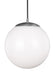 Visual Comfort Studio Canada - One Light Pendant - Leo - Hanging Globe - Satin Aluminum- Union Lighting Luminaires Decor