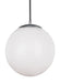 Visual Comfort Studio Canada - One Light Pendant - Leo - Hanging Globe - Satin Aluminum- Union Lighting Luminaires Decor