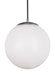 Visual Comfort Studio Canada - One Light Pendant - Leo - Hanging Globe - Satin Aluminum- Union Lighting Luminaires Decor