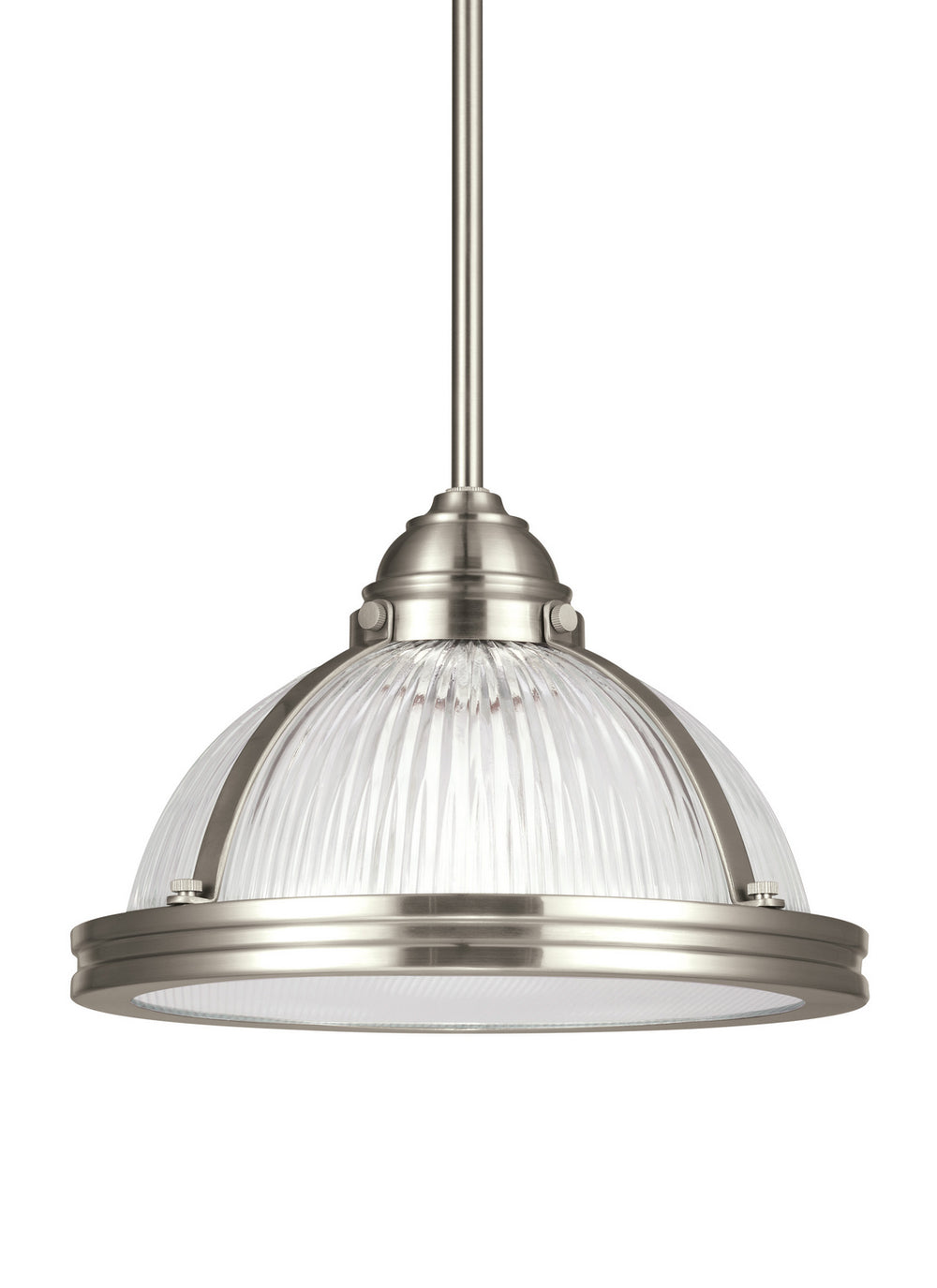 Generation Lighting Canada - One Light Pendant - Pratt Street Prismatic - Brushed Nickel- Union Lighting Luminaires Decor
